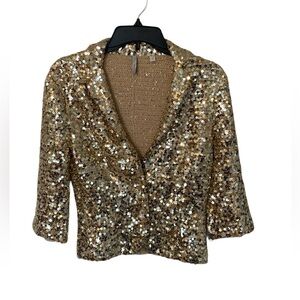 LISLI “Tiffany Cardigan” sweater in Champagne Gold | Anthropologie | Beautiful!